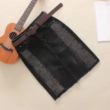 Женские сексуальные джинсовые юбки осенне-зимние корейские модные женские юбки выше колена с карманами винтажные женские юбки с высокой талией