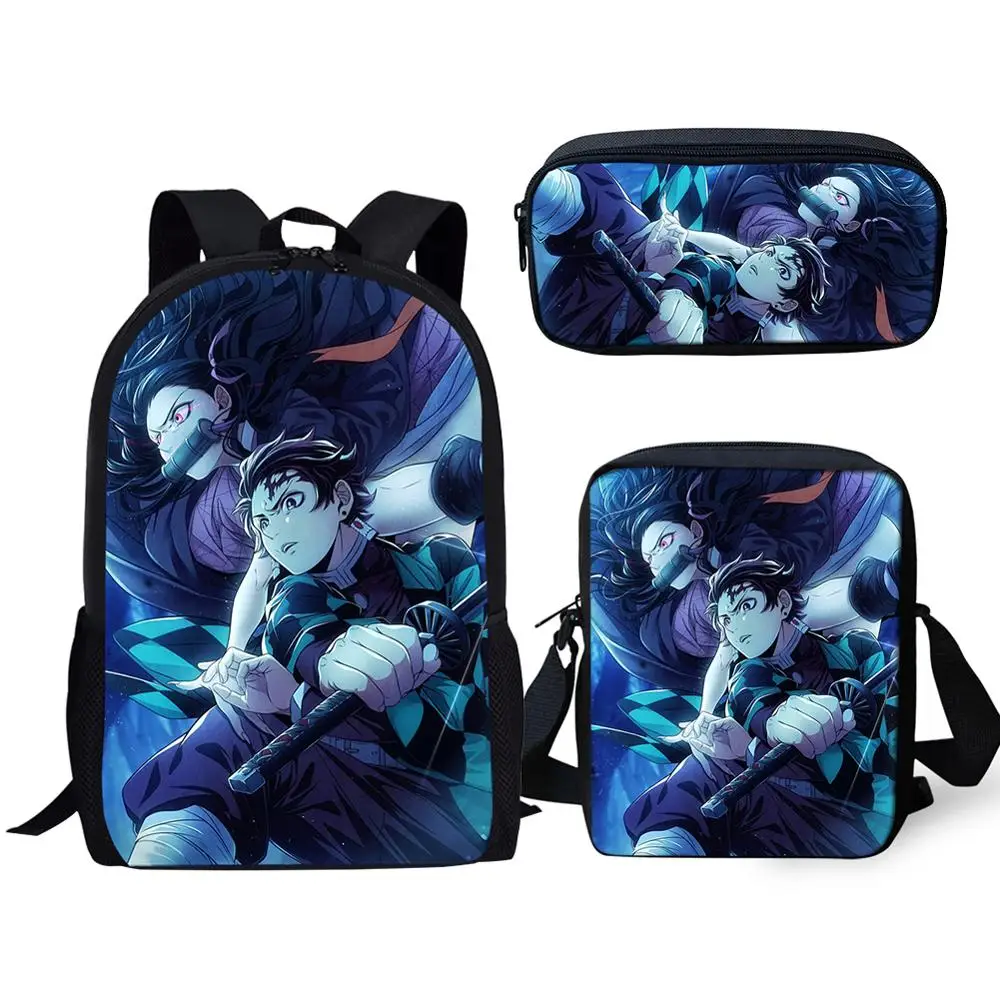 CDGX2095CEK 3PCs Set Children Backpack Demon Slayer: Kimetsu no Yaiba Kids School Bags Cartoon Design Primary Students Rucksack Knapsack - Цвет: CDGX2095CEK