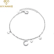 XIYANIKE корейский трендовый 925 пробы серебряный браслет с Луной и звездой для женщин пара креативные простые геометрические украшения с подвесками-кисточками