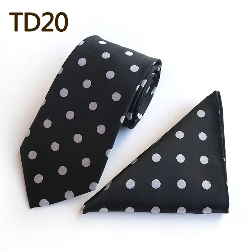 2pcs Necktie Set 2 шт для взрослых мужчин и женщин жаккард в Горошек тканый Для худой шеи галстук набор жениха галстук для свадебной вечеринки Карманный квадратный платок носовой платок - Цвет: 2pcs Necktie Set
