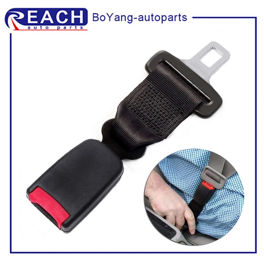 Seat Belt Extender-2 Pack 8 inches Seat Belt Extension E11 Safety Certified Black 7/8 Metal Tongue 