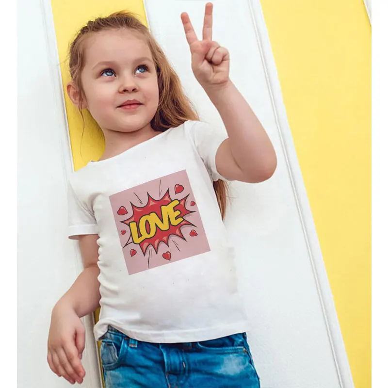 Nuova Estate T Shirt Della Ragazza Per Il Tempo Libero Di Disegno Di Amore Divertente Classico Frase Frutta Maglietta Per I Ragazzi I Bambini Kawaii Del Fumetto Scherza La Camicia Rotonda Collo Magliette