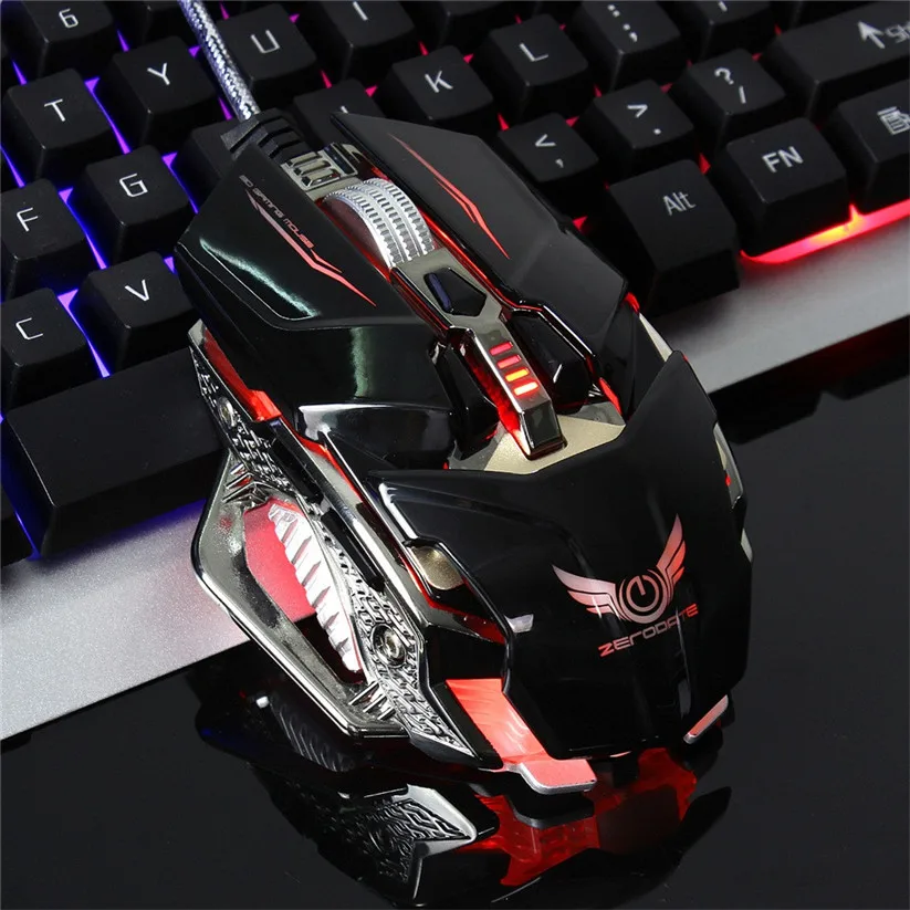 

Mosunx Mouse Silent USB Wired Optical Gaming Mouse Ergonomic Mice LED Backlit for LOL dropship