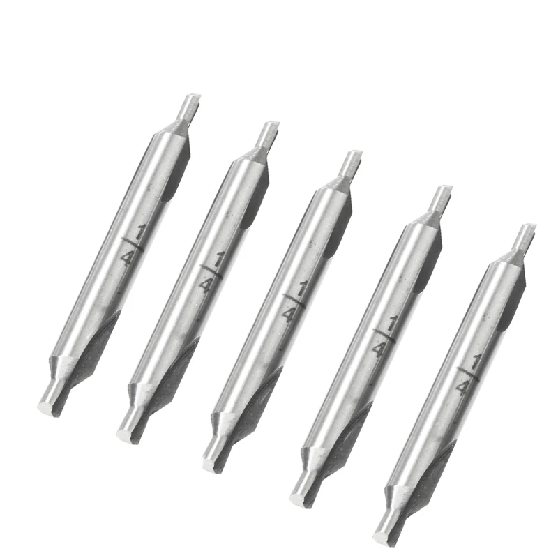 4pcs/Set 60 Degrees Center Drills 1/4" HSS Countersinks Combined Drill