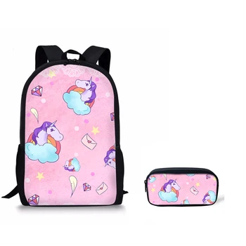 

Satchel School Cute Rainbow Unicorn Prints School Polyester Satchel Backpacks For Children School Bag For Girls Mochilas Escola