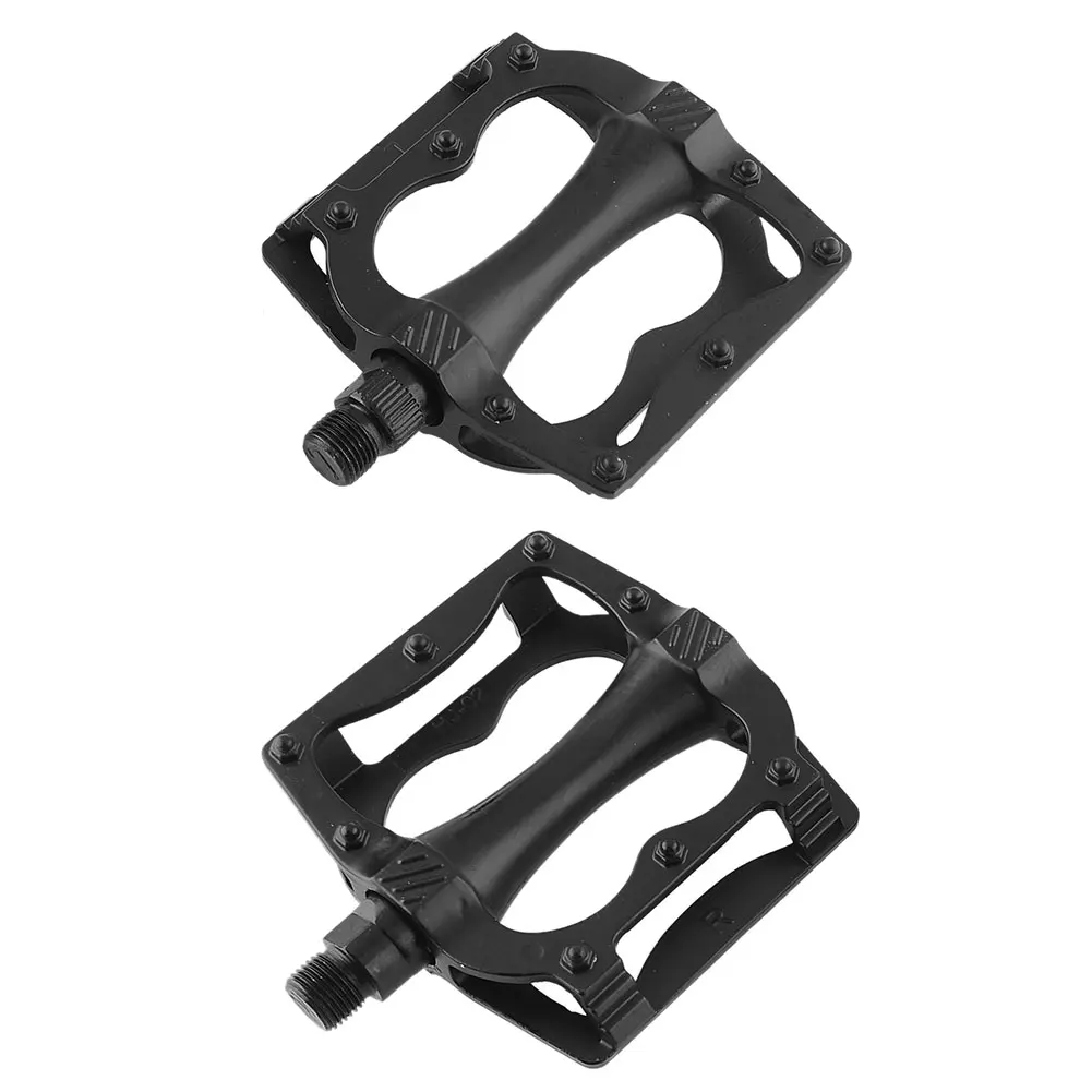 1 Pair MTB Cycling Road Mountain Bike Aluminum Alloy Flat Platform Pedals Black