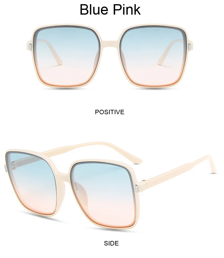 square sunglasses women New Square Sunglasses Women Vintage Blue Pink Clear Lens Sun Glasses Female Fashoin Rivet Retro Brand Mirror Eyeglasses best sunglasses for big nose