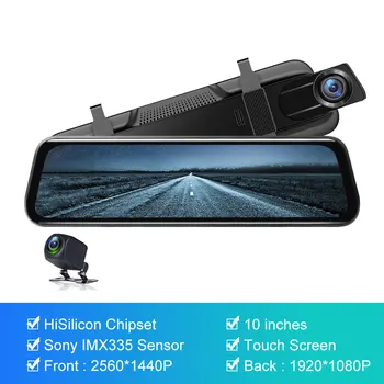 

2K GPS 10'' 128G Max Huawei Chip Sony IMX335 Rearview Mirror DVR Stream Media Video Registrator Recorder Dash Cam Camera for Car