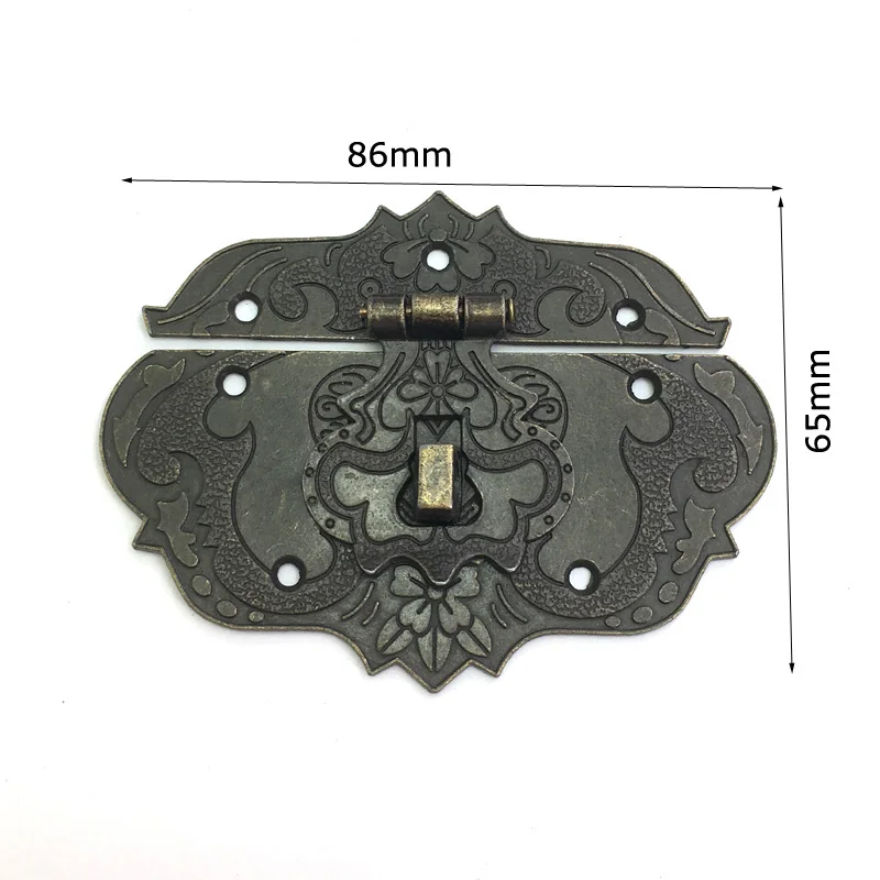 1x Antique Bronze Wooden Case hasp Vintage Decorative Jewelry Gift Box Suitcase Hasp Latch Hook Furniture Clasp Lock - Цвет: D