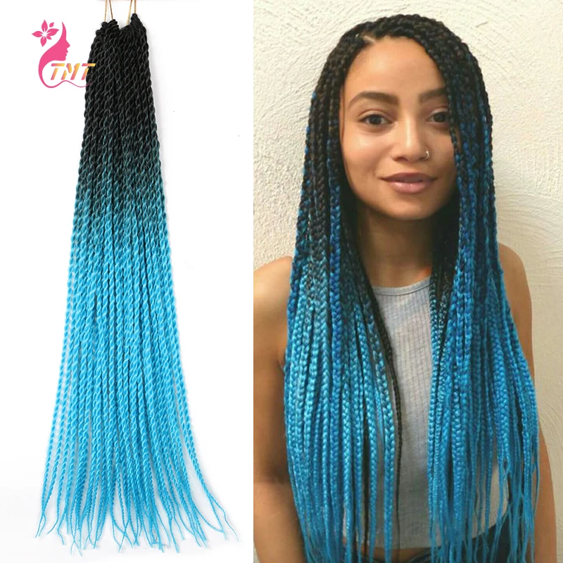 

TMT Senegalese Twist Braiding Hair Crochet Braids Ombre Color Synthetic Crochet Hair Extensions For Women 24 Inch 20 Roots/Pack