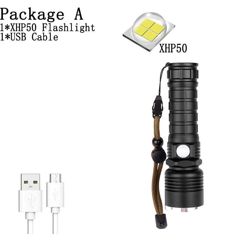 ZK20 дропшиппинг xhp70.2 светодиодный фонарик с зумом usb фонарь супер яркий xhp50 26650 фонарь на батарейках для кемпинга охоты - Испускаемый цвет: A