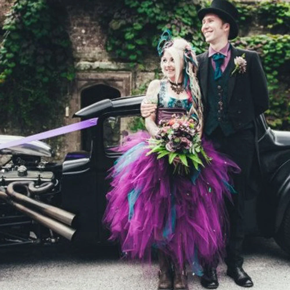 

Color Gothic Ruffles Bridal Tulle Skirts Lush Tulle Skirt Women Ankle Length Tutu Skirt