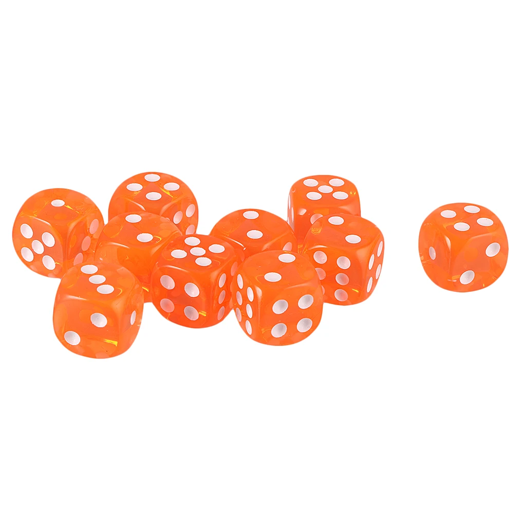 10pcs 16mm Six-sided D6 Dice for Dungeons & Dragons D&D TRPG Dices Party Gambling Dices Game Digital Dices