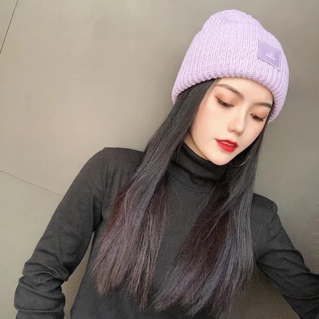 AC Studios Smiling face Beanie Skull Caps knitted Cashmere Eye Warm Couple Lovers Acne Hats Tide Street Hip-hop Wool Cap Adult
