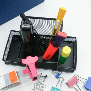 

Pen Holder Multifunctional Supplies Container Pencil Metal Stand Modern Combination Storage Box Mesh Cube Desk Organizer Gifts