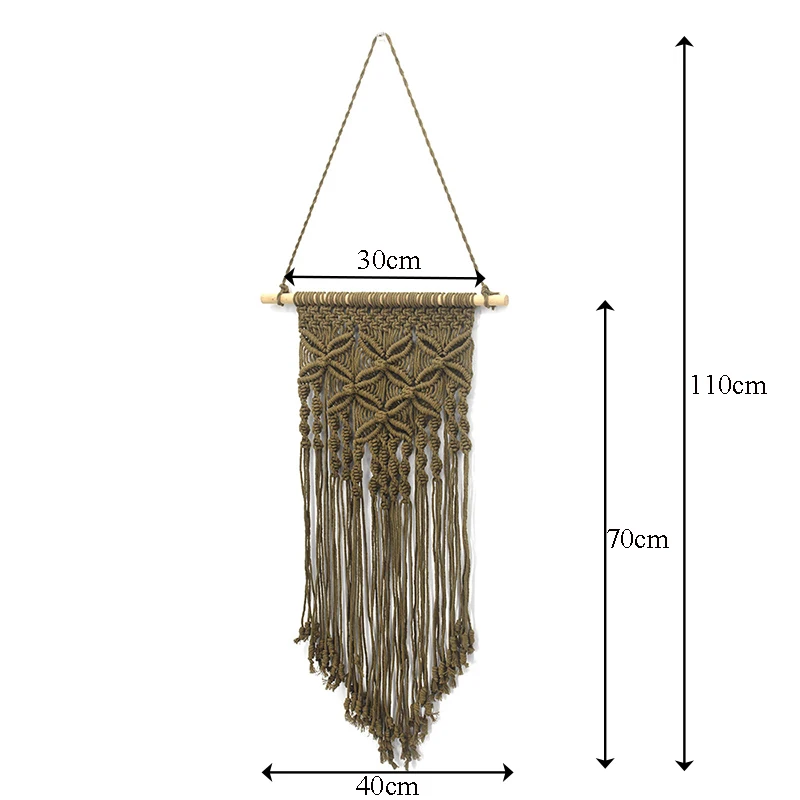 Бежевый цветочный узор макраме гобелен в стиле бохо настенные подвесные Свадебные украшения ручной работы комнаты домашний декор вечерние подарок для женщин iCraft - Цвет: dark brown