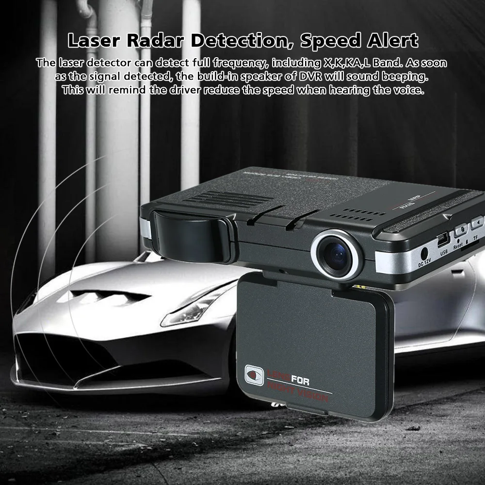 Maiyuexing 720P dash cam анти-автомобильный радар-детектор видеорегистратор 2 в 1 с полной частотой беззвучная кнопка кольцо запись G сенсор