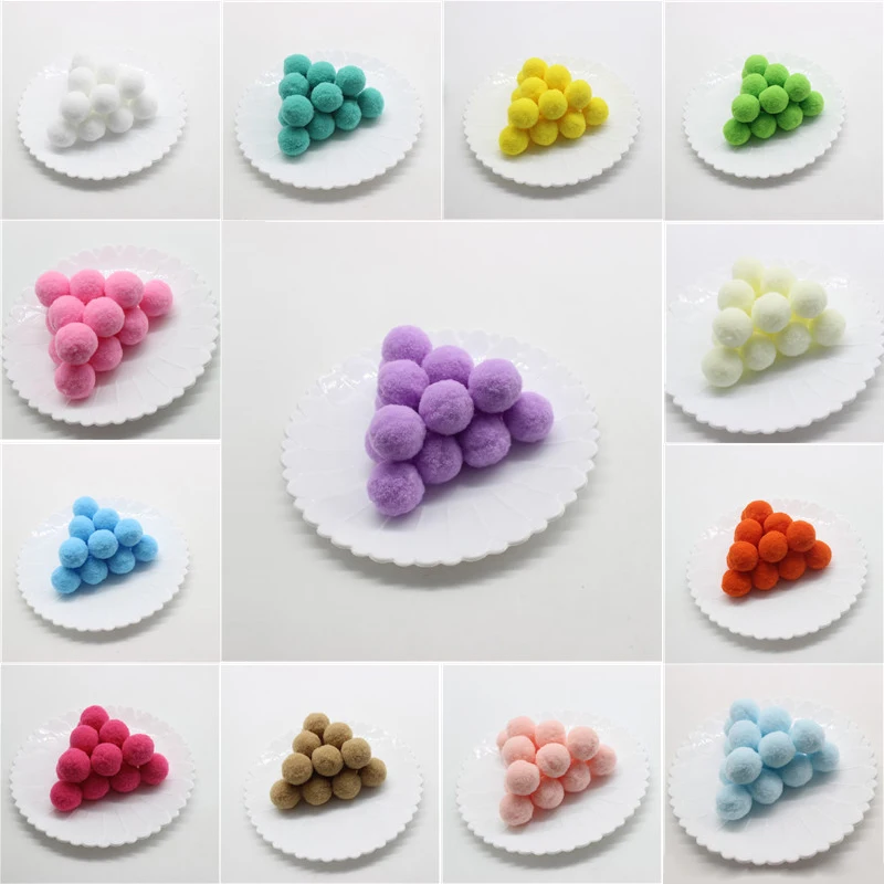Wholesale 25mm Pompoms Soft Pom Poms Fur Ball Arts Toys Crafts DIY Apparel Sewing Fabric Supplies Wedding Home Decoration | Дом и сад