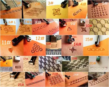 

25kinds 25types Leather Craft Steel Carving Stamping Punch Stamper Tool Carving Stylus Spoon Embossing Swivel Knife Cutter Punch