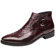New Men Ankle Boots Genuine Leather Man Martins Boots Male Crocodile Pattern Casual High-top Men's Dress Boots Shoes New Men Ankle Boots Genuine Leather Man Martins Boots Male Crocodile Pattern Casual High-top Men's Dress Boots Shoes