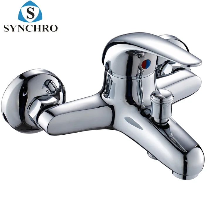 

Foreign Trade Export Bathtub Faucet Mixed Cold Triple Tap Cylinder Side Leading Copper Tri-Phone Body Leading