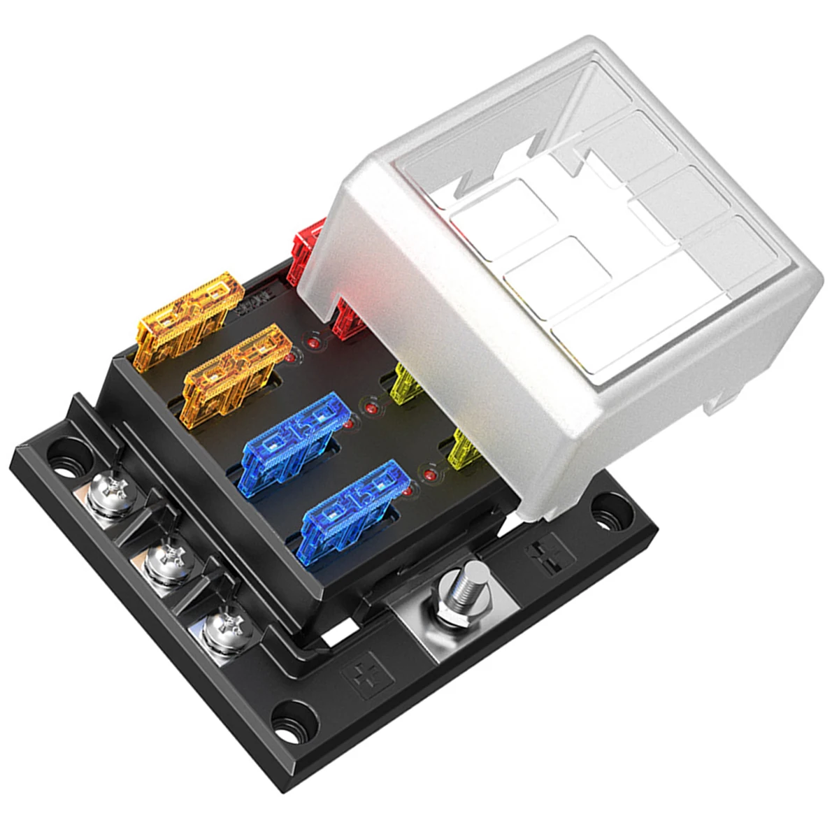 

New Fuse Box Holder 6 Way Fuse Box Fuse Block Holder With LED Indicator Fuse Box Holders For 12/24V Car Marine