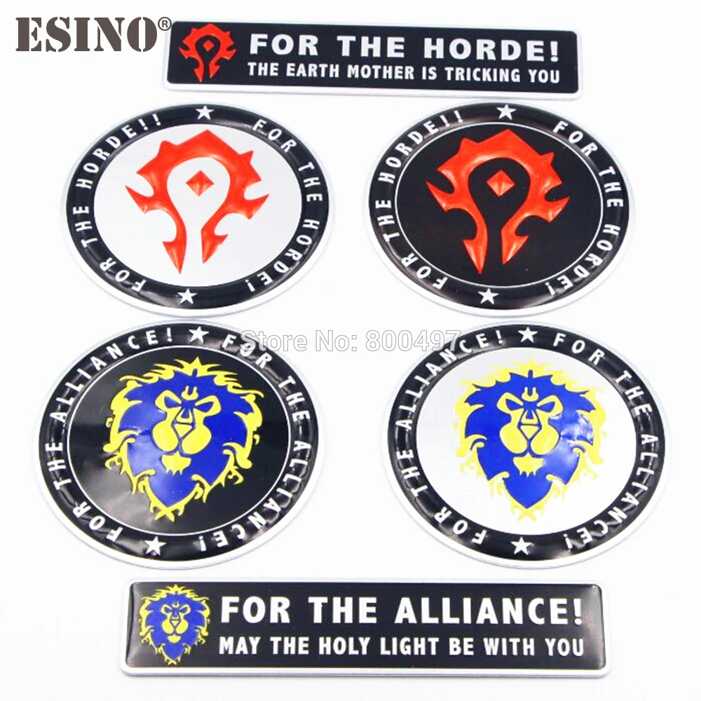 

Cool Fashion Car Styling WOW World of Warcraft 3D Metal Aluminium Alloy 3D Emblem Badge Sticker Decal Auto Accessory
