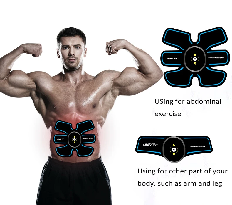 HUIFAN USB зарядное устройство ABS стимулятор EMS Тренировка мышц бедра брюшной электрический стимулятор мышц массажный набор