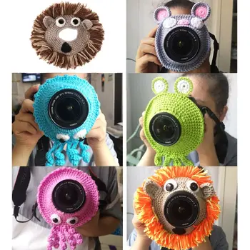 

Animal Camera Buddies Lens Accessory for Child/Kid/Pet Photography Knitted Lion Octopus Teaser Toy Lens Posing Photo Props U50F