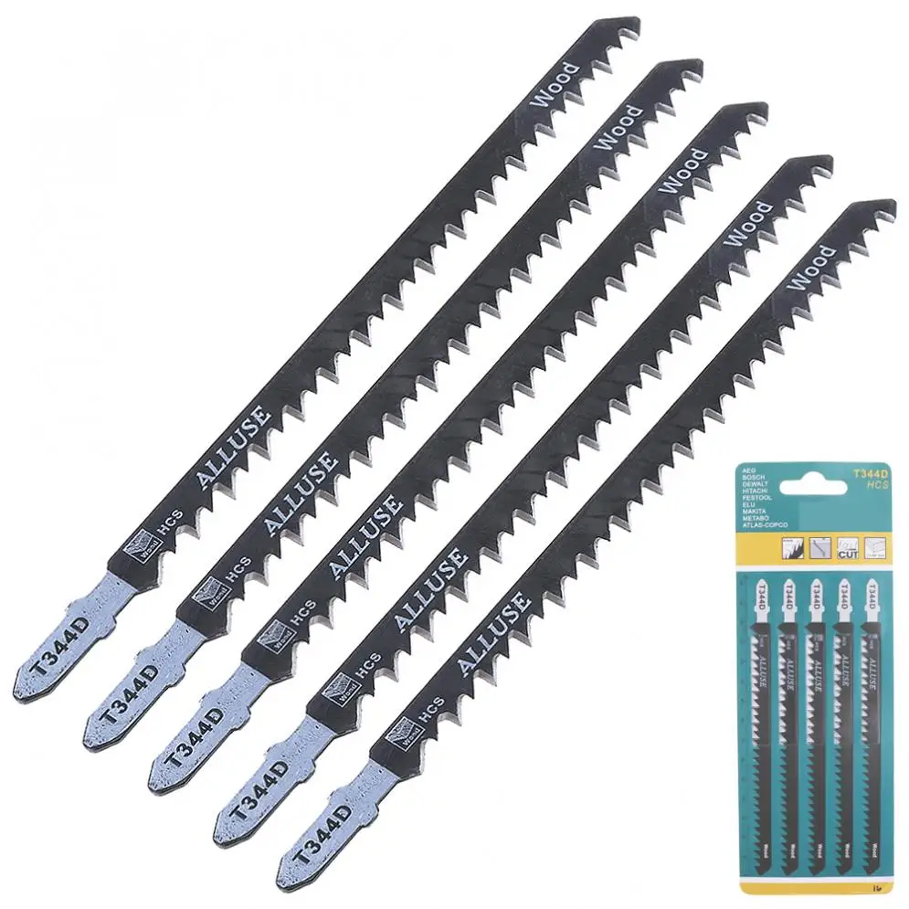 5pcs/set High-carbon Steel Reciprocating Saw Blades  T344D 150mm Straight Cutting Jig Saw for Woodworking / Plastic PVC 5pcs reciprocating saw blades 150mm s922ef saber saw jigsaw carbon steel material cutter tool for metal pipe cutting