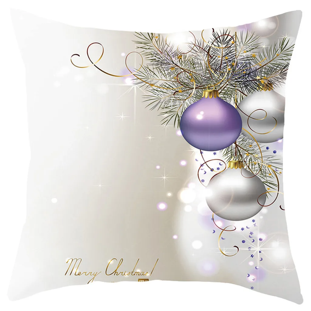 

Merry Christmas Short Plush Pillowcase Sofa Pad Set Happy Fall christmas Soft Linen Pillow Case Home Decoration 18x18 Inch