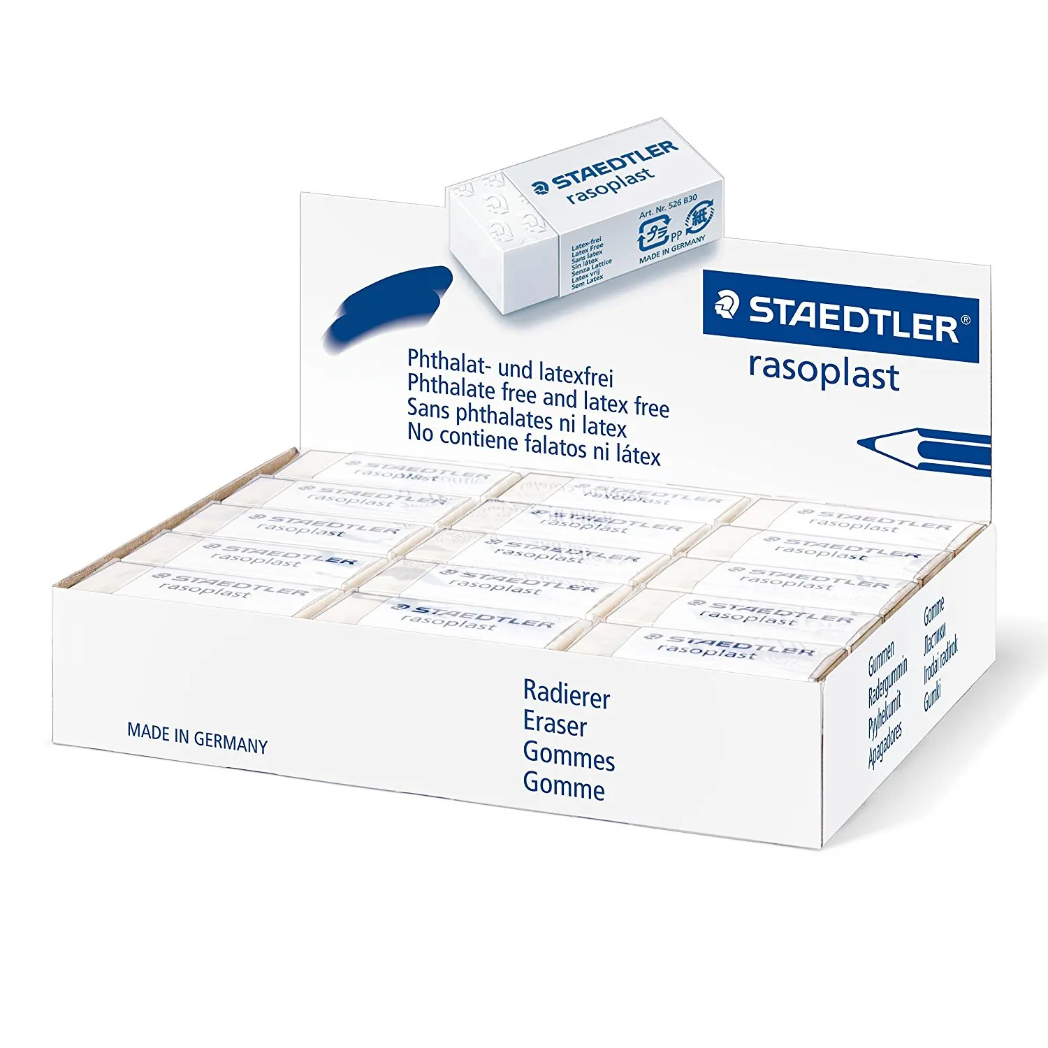 

Ластик Staedtler 526B30 Rasoplast без ФТАЛАТА и латекса, белый 43x19x19 мм