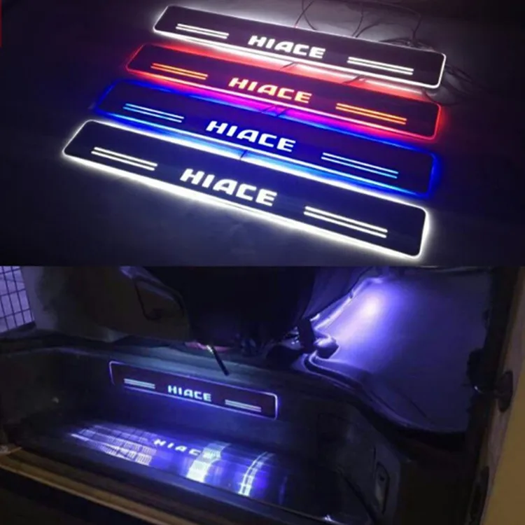 

For Toyota HIACE streamer dynamic breathing welcome pedal LED running lamp threshold bar side door pedal stick 2005-2018