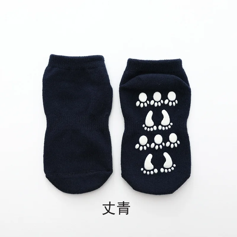 Хлопковые носки для малышей противоскользящие носки ярких цветов для маленьких мальчиков и девочек мягкие детские носки-тапочки для малышей Детские Носки Аксессуары для малышей, От 1 до 18 лет - Цвет: B  navy