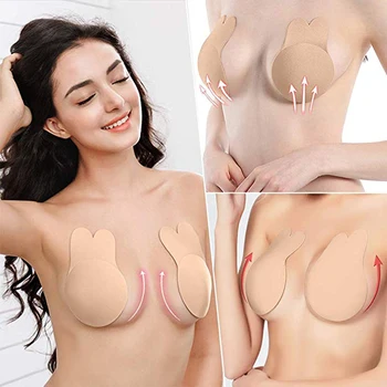 

Self Adhesive Silicone Nipple Cover Stick On Bra Lift Up Tape Push Up Invisible Bra Strapless Backless Reusable Breast Bralette