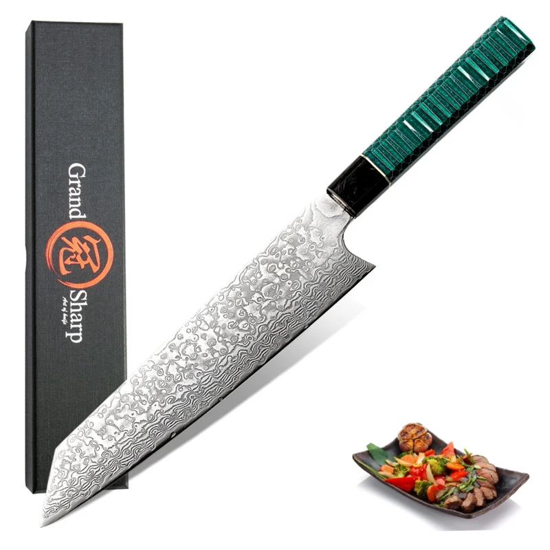 

GRANDSHARP Chef's Knife 67 Layers Japanese Damascus Steel Damascus Chef Knife 8.2 Inch Damascus Kitchen Knife Aluminum Comb Hand