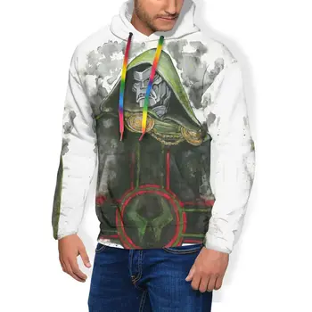 

Marvel Comic Book Hoodie Doctor Doom Hoodies Winter Purple Pullover Hoodie Long Length Polyester Hoodies