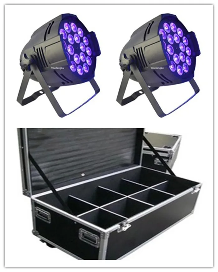 8pcs with flightcase DJ Events DMX512 Indoor Party  4 in 1 par 64 led 10w stage light 18 x 10w RGBW Wash LED Par Light