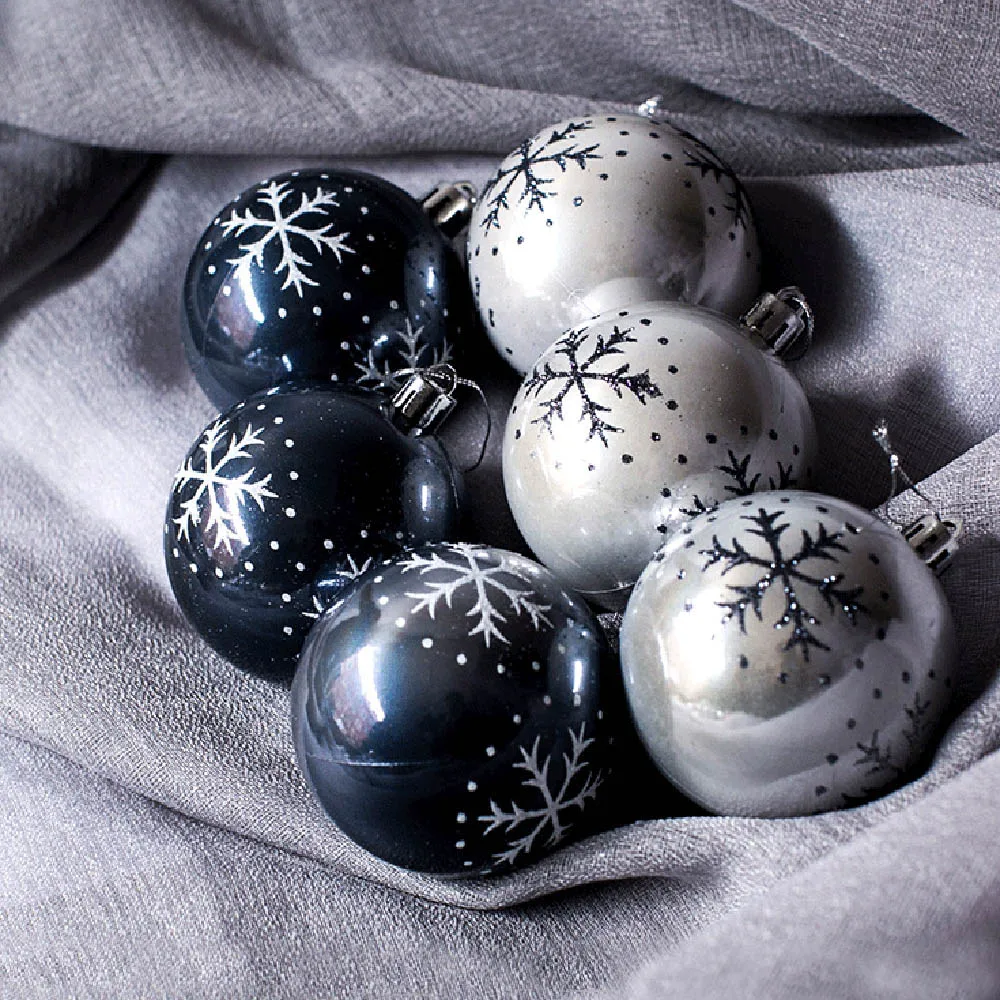6 Pcs Plastic Ball Christmas Tree Ornaments Hanging Pendants Craft New Year Xmas Decor Home Party Beaut Star Decoration Wills