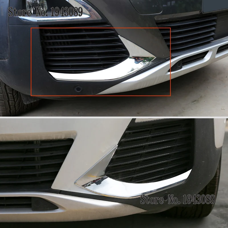 Для peugeot 3008 3008GT 3008 GT ABS яркий хром передний налобный противотуманный фонарь Foglight лампа век бровей крышка отделка 2 шт