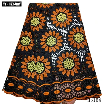 

Newest Nigerian African Cotton Lace Fabric 2020 Cheap High Quality Swiss Voile Lace Double color Cotton For Wedding Dress