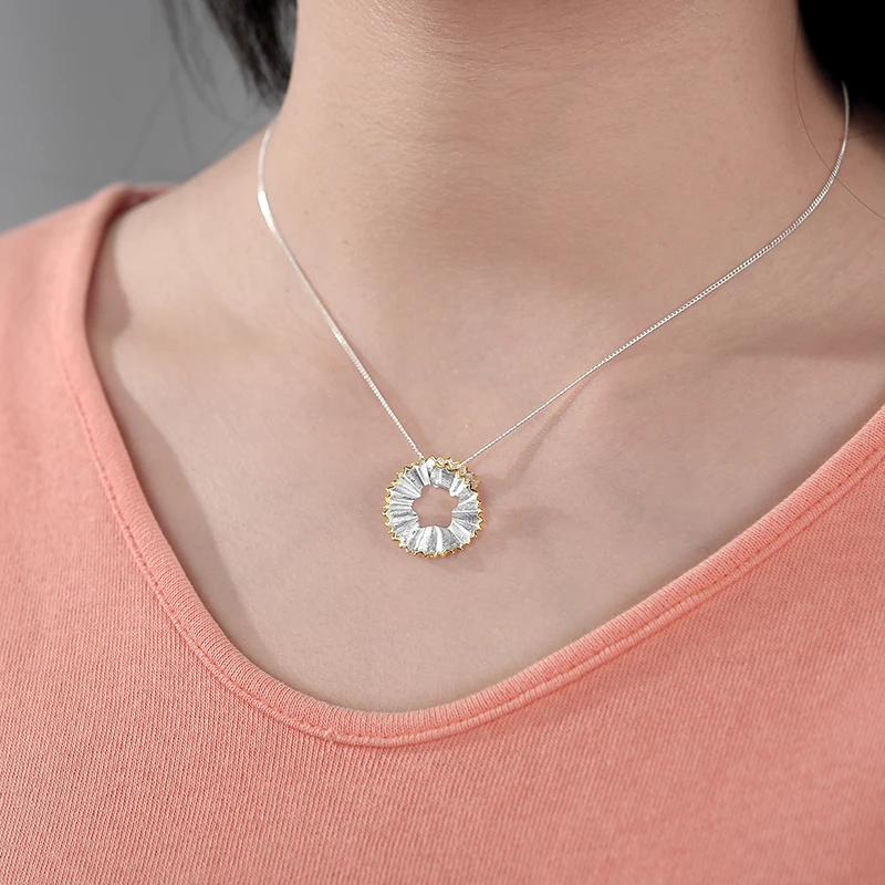 Lotus Fun Real 925 Sterling Silver Handmade Fine Jewelry Creative Pencil Shavings Design Pendant Without Necklace For Women Gift silver pendant