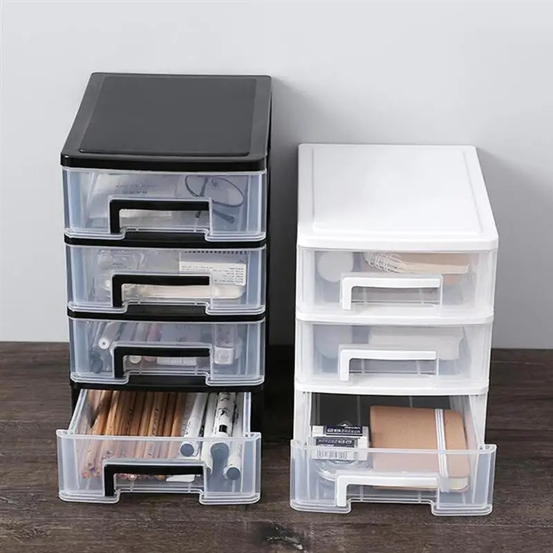 Прозрачный Настольный ящик для хранения, многослойная пластиковая маленькая коробка, домашний офисный шкаф для хранения косметики, органайзер для украшений
