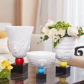 

NORDIC MODERN SIMPLE ABSTRACT FIGURE FLOWER VASE DECOR CREATIVE RESIN DRIED FLOWER FLORAL ORGAN ART HOME OFFICE DECORATION R2737