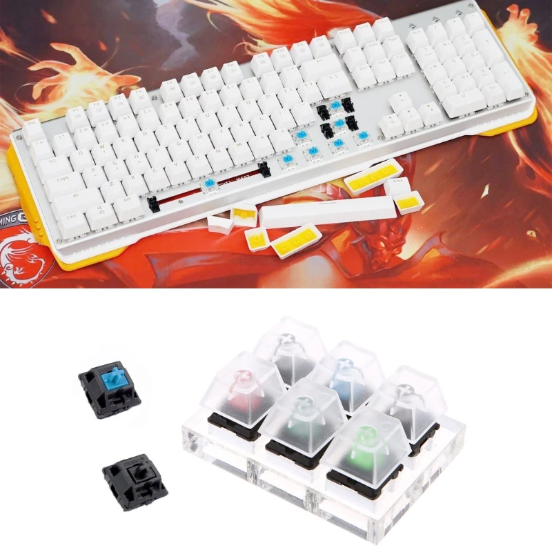 

Mechanical Keyboard Clear Keycaps 6 Key Caps Swit6X Tester Kit For Cherry MX