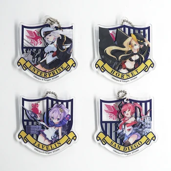 

Azur Lane Anime Game ENTERPRISE HORNET JAVELIN SAN DIEGO Acrylic Keychain