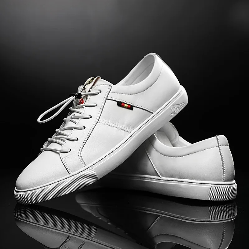 

White Shoes Men's Genuine Leather 2020 Spring New Style Trend Breathable Flat Cowhide Shoe Sports Casual Board Shoes MEN'S SHOES