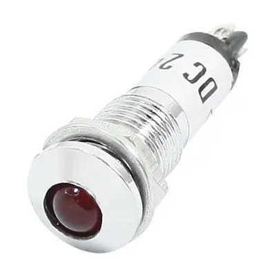 

DC24V 8mm Thread Dia Holing Recessed Red LED Light Signal Indicator Pilot