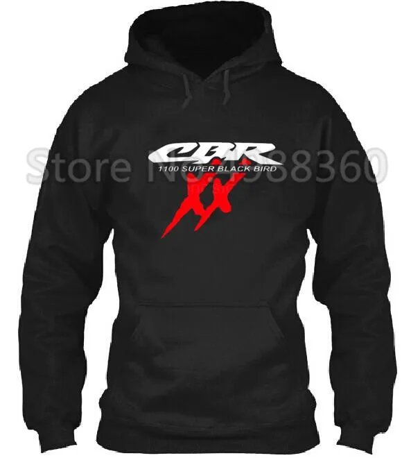 

2019 Brand Winter TOP HONDA CBR 1100 SUPER BLACKBIRD XX T-S motorcycles Black And White hoodies Cotton Men hoodies