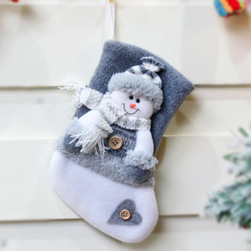Snowman Рождественский чулок, мини-носок, Санта Клаус, конфета, Подарочная сумка, Рождественская елка, снеговик, подвесной декор, домашний магазин Accosseries - Цвет: Snowman